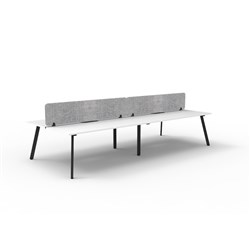Rapidline Eternity Workstation Double Sided 4 Person Grey Eco Screen 3600W x 1530mmD W/B