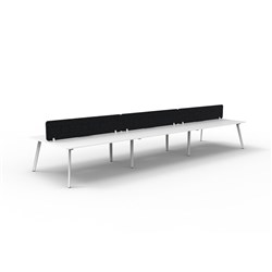 Rapidline Eternity Workstation Double Sided 6 Person Black Eco Screen 3600W x 1530mmD W/W