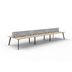 Rapidline Eternity Workstation Double Sided 6 Person Grey Eco Screen 5400W x 1530mmD O/B