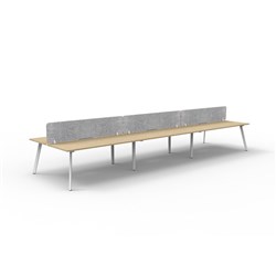 Rapidline Eternity Workstation Double Sided 6 Person Grey Eco Screen 5400W x 1530mmD O/W