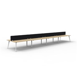 Rapidline Eternity Workstation Double Sided 8 Person Black Eco Screen 4800W x 1530mmD O/W