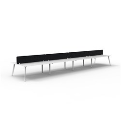 Rapidline Eternity Workstation Double Sided 8 Person Black Eco Screen 6000W x 1530mmD W/W