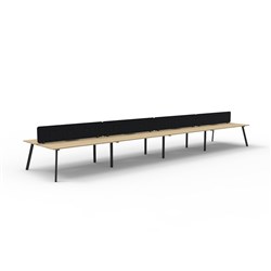 Rapidline Eternity Workstation Double Sided 8 Person Black Eco Screen 7200W x 1530mmD O/B