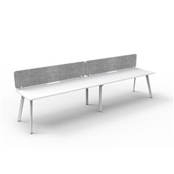 Rapidline Eternity Workstation Single Sided 2 Person Grey Eco Screen 3000W x 730mmH W/W