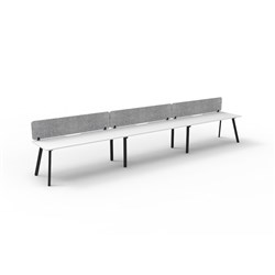 Rapidline Eternity Workstation Single Sided 3 Person Grey Eco Screen 5400W x 730mmH W/B