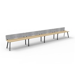 Rapidline Eternity Workstation Single Sided 4 Person Grey Eco Screen 7200W x 730mmH O/B