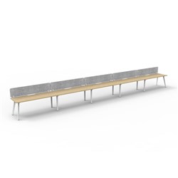 Rapidline Eternity Workstation Single Sided 5 Person Grey Eco Screen 6000W x 730mmH O/W