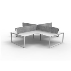 Rapidline Deluxe Infinity Loop Leg Corner Workstation Gry Eco Screen 4 Ppl 3600/3000mmW W/W