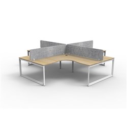 Rapidline Deluxe Infinity Loop Leg Corner Workstation Gry Eco Screen 4 Ppl 3600/3600mmW O/W