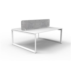 Rapidline Deluxe Infinity Desk Loop Leg Double Sided Grey Eco Screen 2 Person 1200mmW W/W
