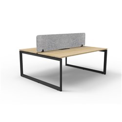 Rapidline Deluxe Infinity Desk Loop Leg Double Sided Grey Eco Screen 2 Person 1800mmW Oak/Bl