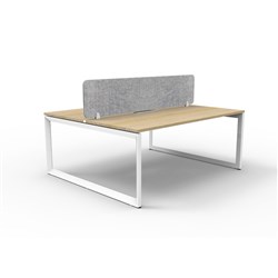 Rapidline Deluxe Infinity Desk Loop Leg Double Sided Grey Eco Screen 2 Person 1800mmW Oak/Wh