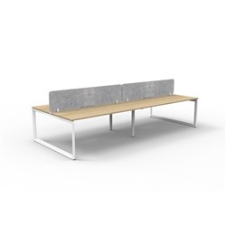 Rapidline Deluxe Infinity Desk Loop Leg Double Sided Grey Eco Screen 4 Person 3000mmW Oak/Wh
