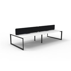Rapidline Deluxe Infinity Desk Loop Leg Double Sided Blk Eco Screen 4 Person 3000mmW W/B