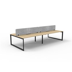 Rapidline Deluxe Infinity Desk Loop Leg Double Sided Grey Eco Screen 4 Person 3600mmW Oak/Bl