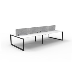 Rapidline Deluxe Infinity Desk Loop Leg Double Sided Grey Eco Screen 4 Person 3600mmW W/B