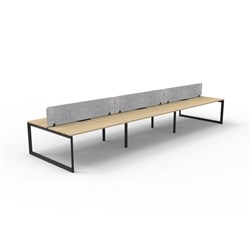 Rapidline Deluxe Infinity Desk Loop Leg Double Sided Grey Eco Screen 6 Person 3600mmW Oak/Bl