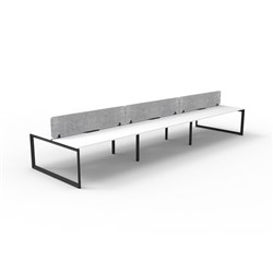 Rapidline Deluxe Infinity Desk Loop Leg Double Sided Grey Eco Screen 6 Person 3600mmW Wht/Bl