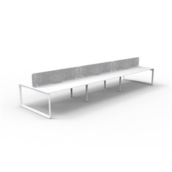 Rapidline Deluxe Infinity Desk Loop Leg Double Sided Grey Eco Screen 6 Person 3600mmW Wht/Wh