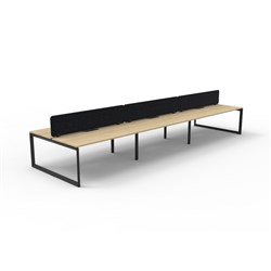 Rapidline Deluxe Infinity Desk Loop Leg Double Sided Blk Eco Screen 6 Person 4500mmW Oak/Bl