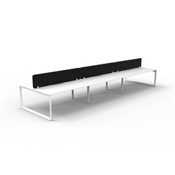 Rapidline Deluxe Infinity Desk Loop Leg Double Sided Blk Eco Screen 6 Person 4500mmW Wht/Wh