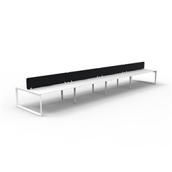 Rapidline Deluxe Infinity Desk Loop Leg Double Sided Blk Eco Screen 8 Person 4800mmW Wht/Wh