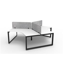 Rapidline Deluxe Infinity 120 Degree Desk Loop Leg Gry Eco Screen 3 Ppl 2866mmW Wht/Bl