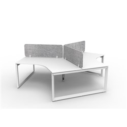 Rapidline Deluxe Infinity 120 Degree Desk Loop Leg Gry Eco Screen 3 Ppl 2866mmW Wht/Wh
