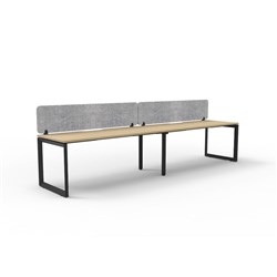 Rapidline Deluxe Infinity Desk Loop Leg Single Sided Grey Eco Screen 2 Person 2400mmW Oak/Bl