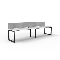 Rapidline Deluxe Infinity Desk Loop Leg Single Sided Grey Eco Screen 2 Person 2400mmW Wht/Bl