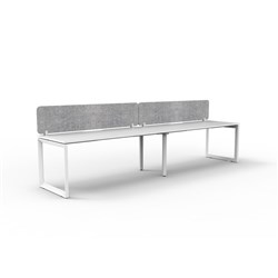 Rapidline Deluxe Infinity Desk Loop Leg Single Sided Grey Eco Screen 2 Person 3000mmW Wht/Wh
