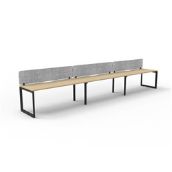 Rapidline Deluxe Infinity Desk Loop Leg Single Sided Grey Eco Screen 3 Person 4500mmW Oak/Bl