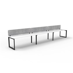 Rapidline Deluxe Infinity Desk Loop Leg Single Sided Grey Eco Screen 3 Person 4500mmW Wht/Bl