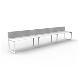 Rapidline Deluxe Infinity Desk Loop Leg Single Sided Grey Eco Screen 3 Person 4500mmW Wht/Wh