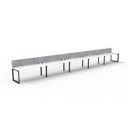 Rapidline Deluxe Infinity Desk Loop Leg Single Sided Grey Eco Screen 5 Person 9000mmW Wht/Bl