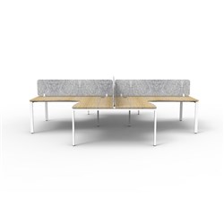 Rapidline Deluxe Infinity Profile Leg Corner Desk Grey Eco Screen 4P 3000/3000mmW O/W