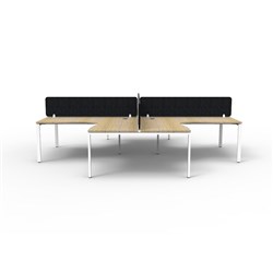 Rapidline Deluxe Infinity Profile Leg Corner Desk Black Eco Screen 4P 3600/3600mmW O/W