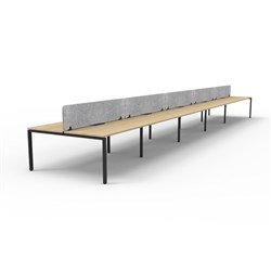 Rapidline Deluxe Infinity Desk Profile Leg Double Sided Grey Eco Screen 10 Ppl 7500mmW O/B