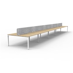 Rapidline Deluxe Infinity Desk Profile Leg Double Sided Grey Eco Screen 10 Ppl 7500mmW O/W