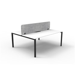 Rapidline Deluxe Infinity Desk Profile Leg Double Sided Grey Eco Screen 2 Ppl 1200mmW Wht/B