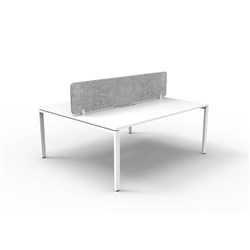 Rapidline Deluxe Infinity Desk Profile Leg Double Sided Grey Eco Screen 2 Ppl 1800mmW Wht/W