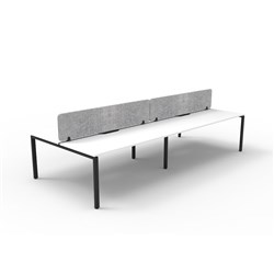 Rapidline Deluxe Infinity Desk Profile Leg Double Sided Grey Eco Screen 4 Ppl 3000mmW Wht/B