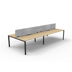 Rapidline Deluxe Infinity Desk Profile Leg Double Sided Grey Eco Screen 4 Ppl 3600mmW Oak/B