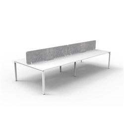 Rapidline Deluxe Infinity Desk Profile Leg Double Sided Grey Eco Screen 4 Ppl 3600mmW Wht/W