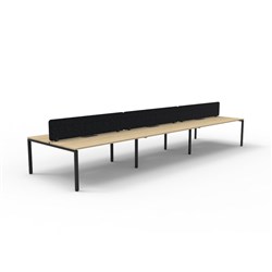 Rapidline Deluxe Infinity Desk Profile Leg Double Sided Black Eco Screen 6 Ppl 4500mmW Oak/B