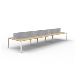 Rapidline Deluxe Infinity Desk Profile Leg Double Sided Grey Eco Screen 6 Ppl 4500mmW Oak/W