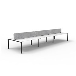 Rapidline Deluxe Infinity Desk Profile Leg Double Sided Grey Eco Screen 6 Ppl 4500mmW Wht/B