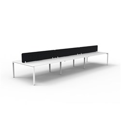 Rapidline Deluxe Infinity Desk Profile Leg Double Sided Black Eco Screen 6 Ppl 4500mmW Wht/W