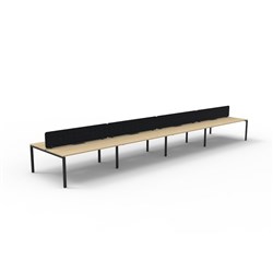Rapidline Deluxe Infinity Desk Profile Leg Double Sided Black Eco Screen 8 Ppl 4800mmW Oak/B