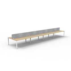 Rapidline Deluxe Infinity Desk Profile Leg Double Sided Grey Eco Screen 8 Ppl 4800mmW Oak/W